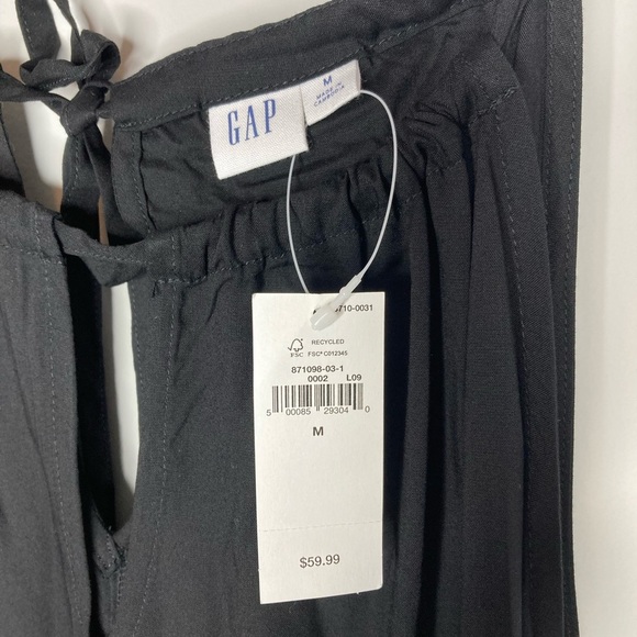 GAP Black Asymmetrical Halter Midi Dress Cocktail - Picture 5 of 6